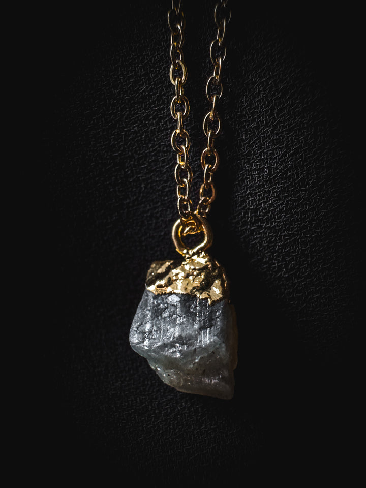 Labradorite and Gold Rough Gemstone Necklace