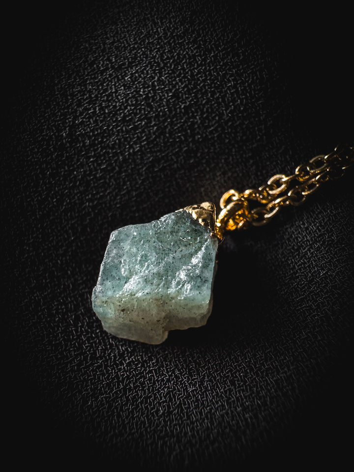 Labradorite and Gold Rough Gemstone Necklace