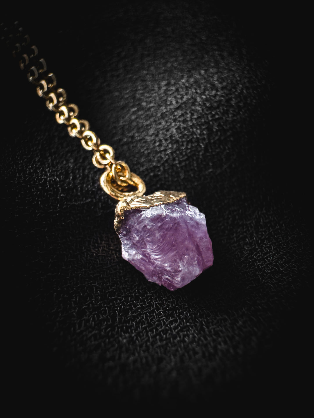 Pink Tourmaline and Gold Rough Gemstone Necklace