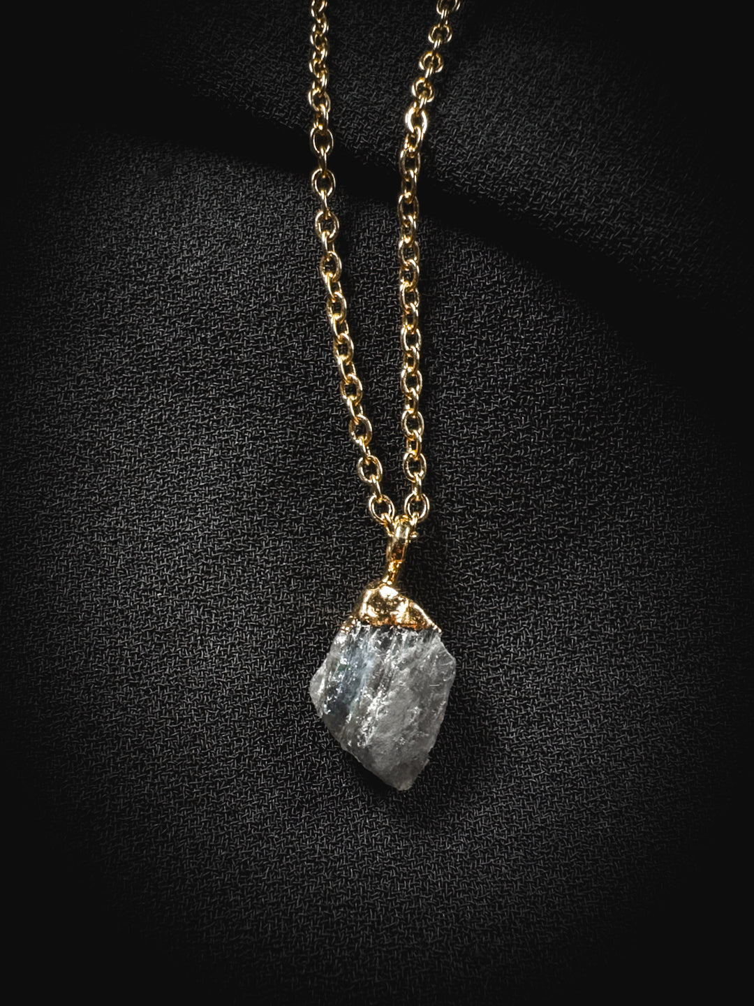 Labradorite and Gold Rough Gemstone Necklace