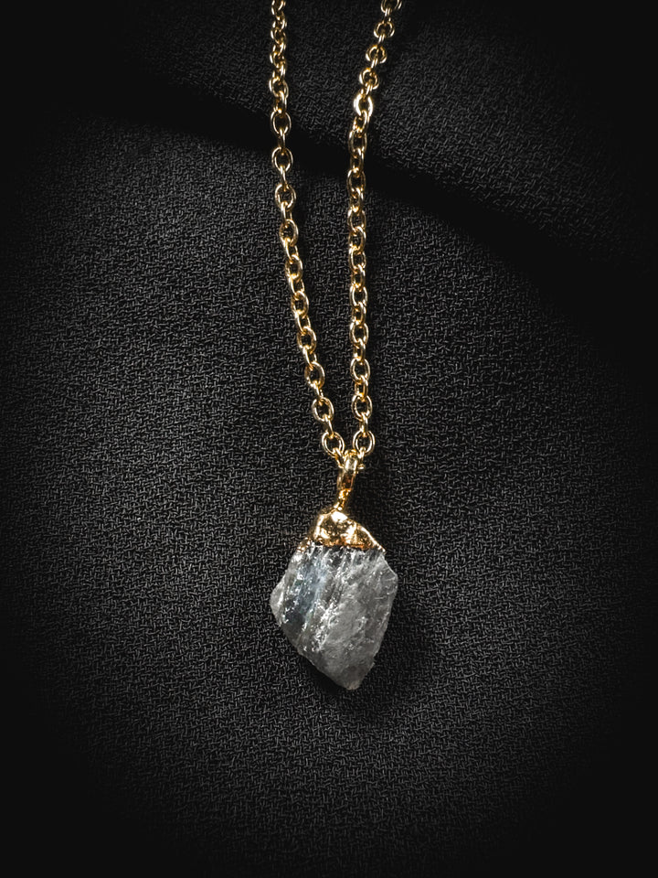 Labradorite and Gold Rough Gemstone Necklace