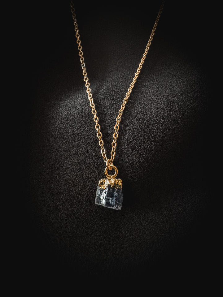 Kyanite and Gold Crystal Necklace