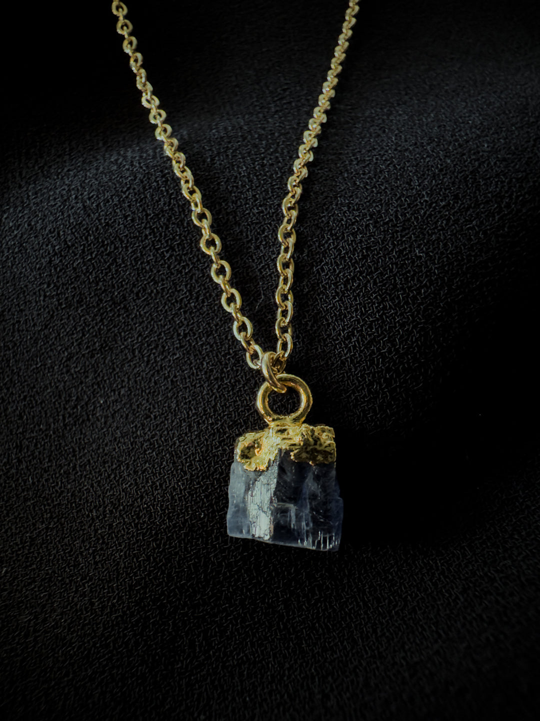 Kyanite and Gold Crystal Necklace