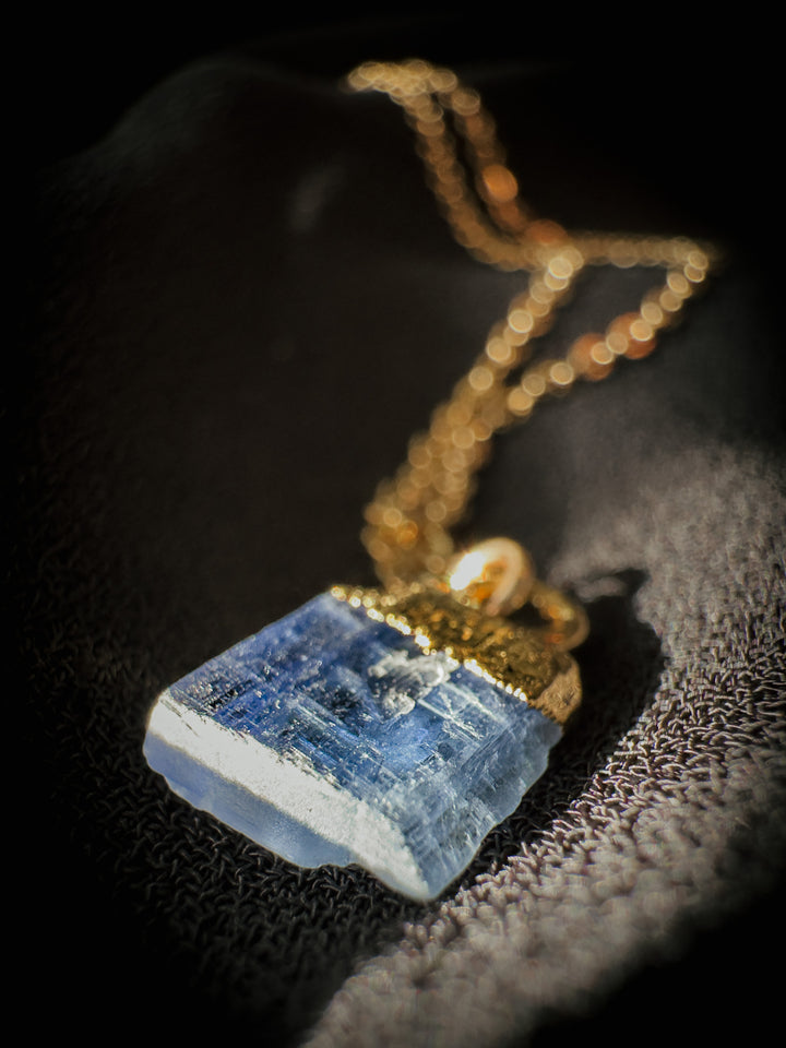 Kyanite and Gold Crystal Necklace