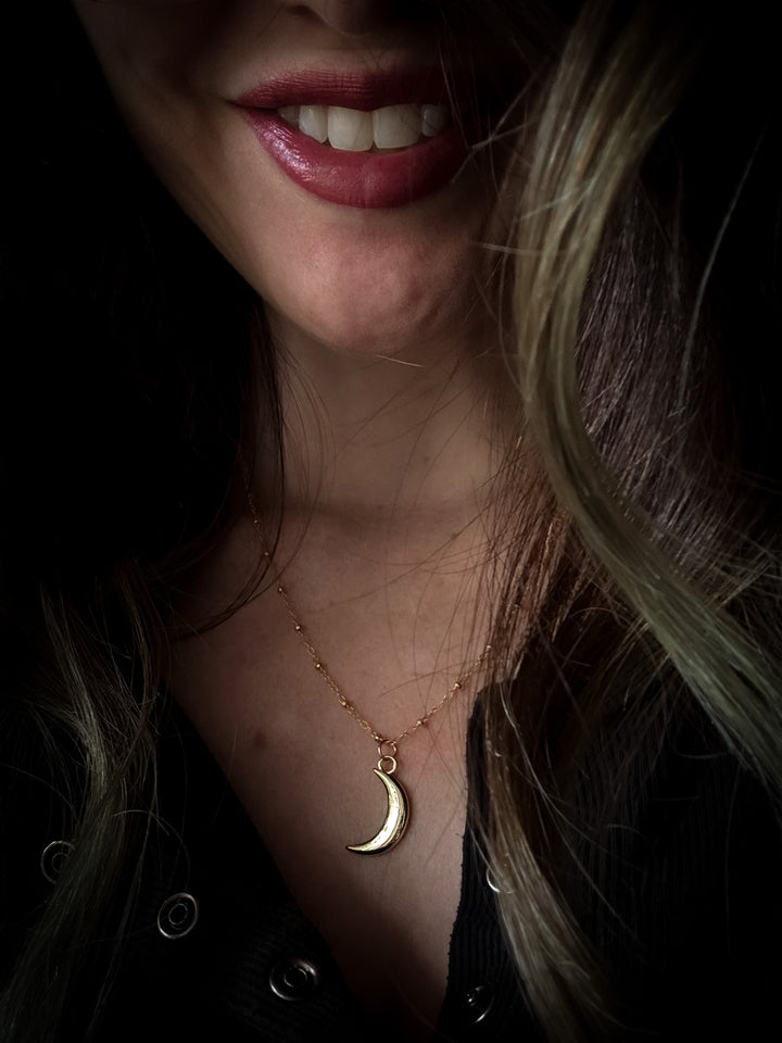 Luna | Gold Crescent Moon Necklace