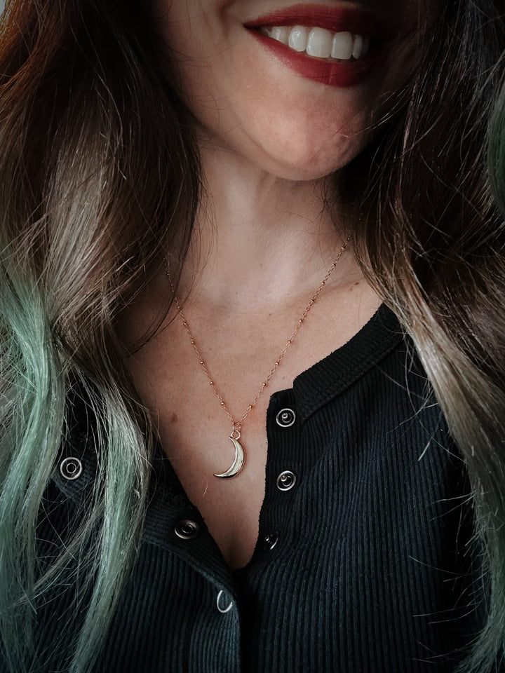 Luna | Gold Crescent Moon Necklace